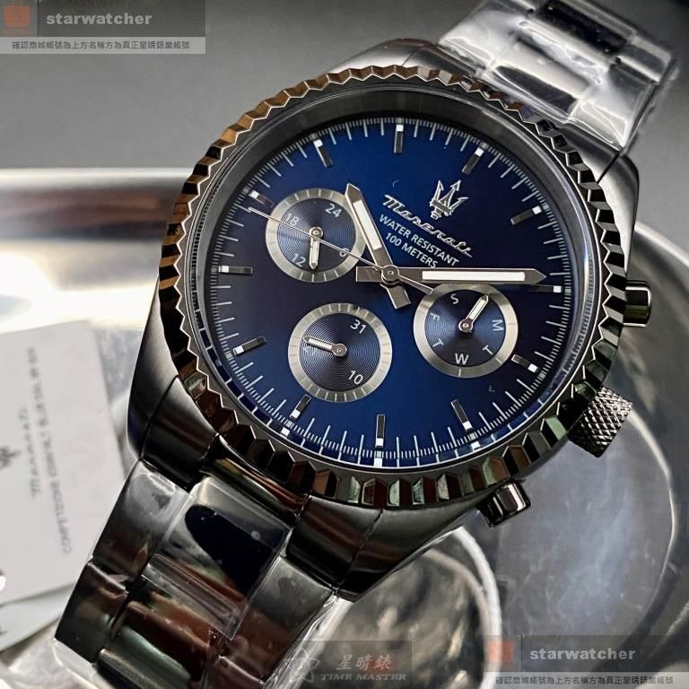 MASERATI瑪莎拉蒂男錶,編號R8853100019,42mm槍灰色錶殼,黑灰色錶帶款◉20A004